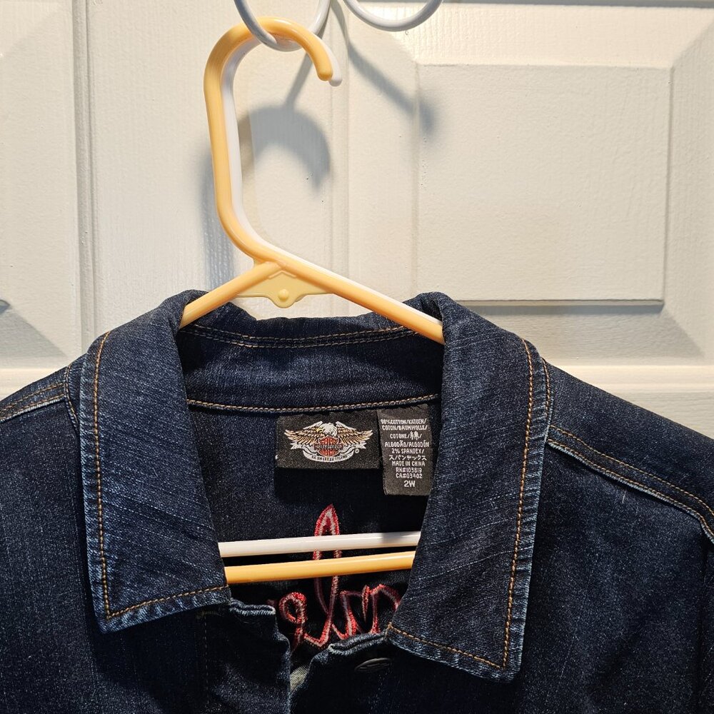 Harley-Davidson Embroidered Jean Jacket 2W - Picture 2 of 7
